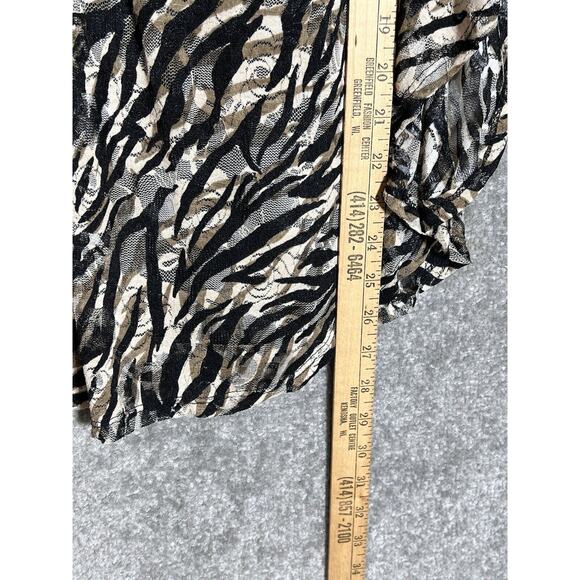 Charming Charlie Lace Overlay Animal Print Kimono Sleeve Poncho Top Womens Sz M - Picture 8 of 8